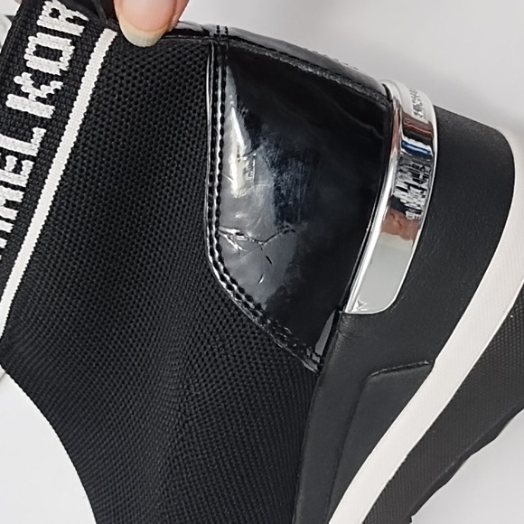 Michael Kors Skyler Stretch-Knit Sock Black/White Sneakers - Picture 9 of 11